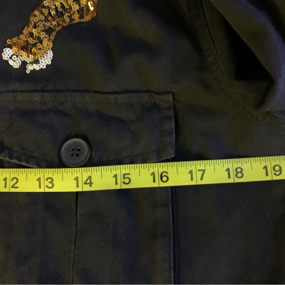 Tiger embroidered jean black jacket - Picture 6 of 9